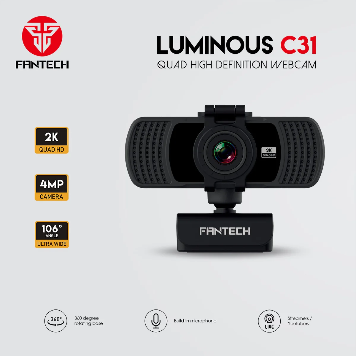 Fantech LUMINOUS C31 QHD 2K Webcam Fantech LUMINOUS C31 QHD 2K Webcam